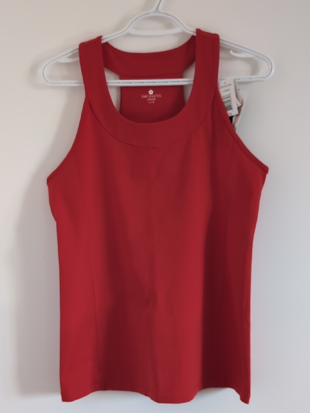 Tuff Athletics Red Scoop Neck Performance Tank